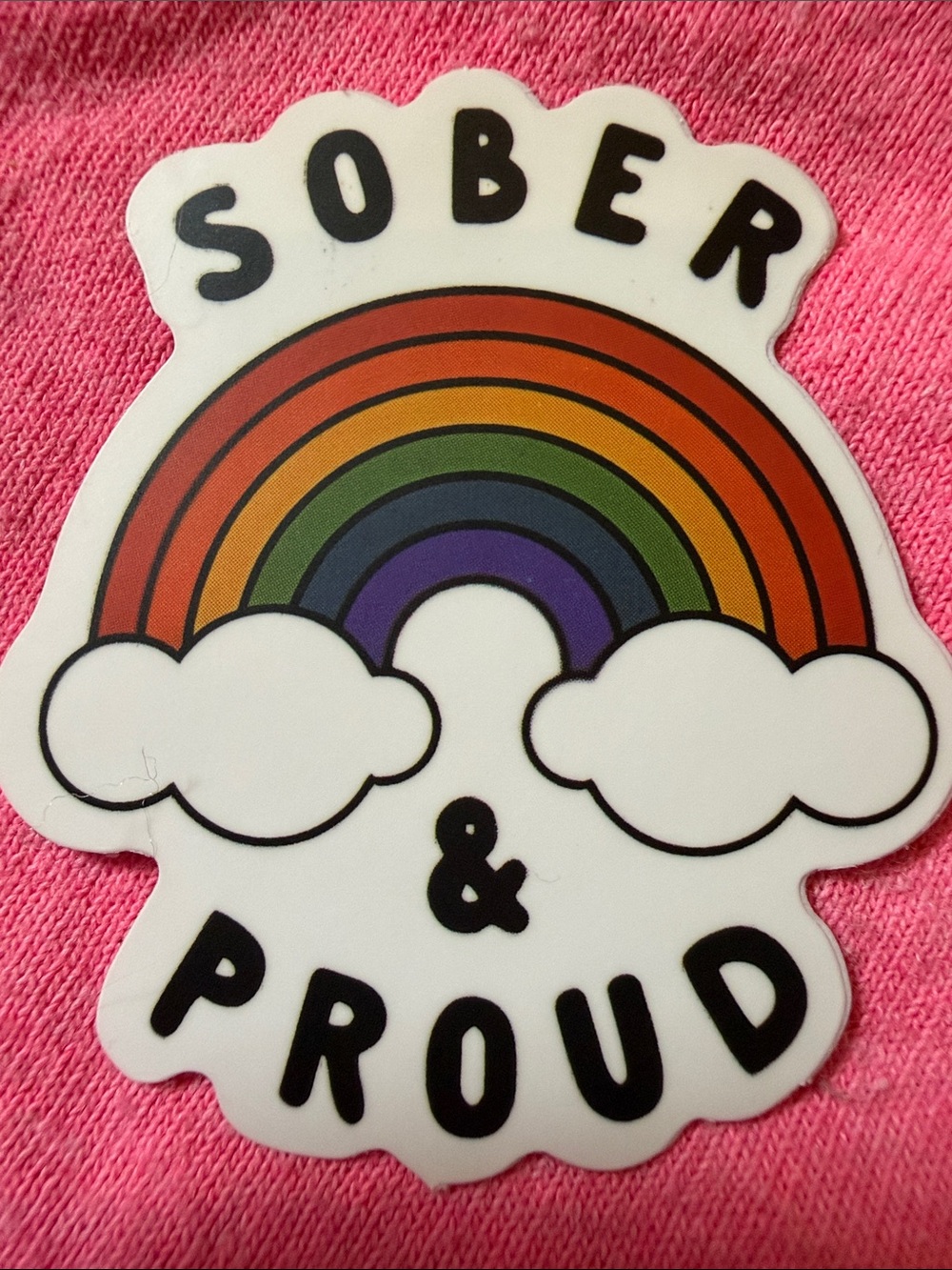 Sober & Proud Rainbow Sticker - Multicolor